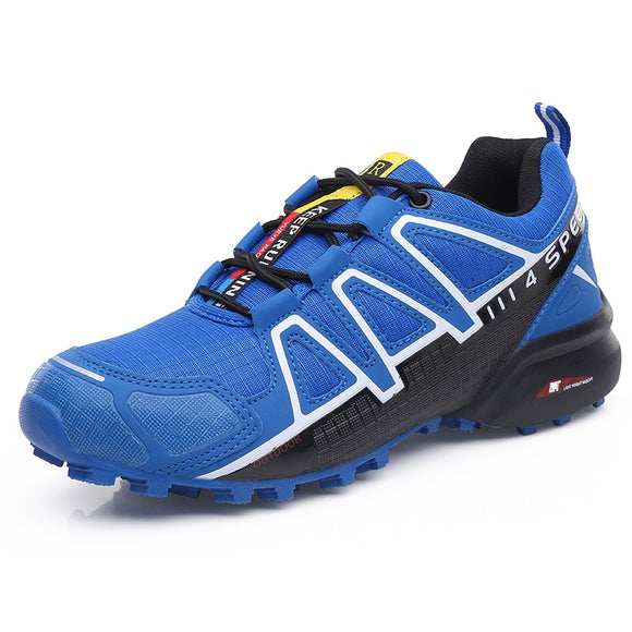 Outdoor Men's Athletic Hiking Shoes Trekking Sneakers Non-slip Mountain-climbing Breathable Casual Mart Lion Blue 39 