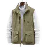 Winter Men's Fleece Warm Vest Many Pockets Autumn Casual Thick Multi Pocket Waistcoat Photographer Sleeveless Jacket Mart Lion   