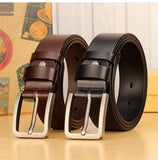 Men's Belt Genuine Leather Strap Luxury Alloy Pin Buckle Casual Jeans Cummerbunds Ceinture Homme Mart Lion   