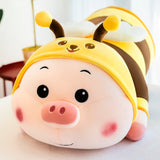 Bee Dressing Pig Plush Toy Bee Suit Piggy Stuffed Cartoon Animals Hug Throw Pillow Big Eyes Pig Doll Cuddly Plushies for Kid Mart Lion   