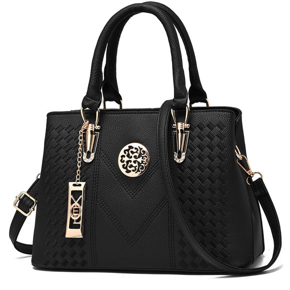 Designer  Bags Casual Women Leather Handbags Ladies Hand Bags Vintage Female Purse Shoulder Mart Lion Black 30x13.5x23cm 