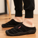 Men's Slippers Home Winter Indoor Warm Shoes Thick Bottom Plush Waterproof Leather House Slippers Cotton Mart Lion   