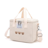 Multifunctional Mother Baby Bag Diaper Bags Waterproof Bear Embroidery Thermal Mommy Bag Food Storage Bags Mart Lion Off-white  