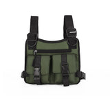 Men's Chest BagsTactical Functional Street Boy Hip-hop Tactical Vest Bag Young Chest Rig Packs Canvas Male Waist Bag Mart Lion Green chest bag 1 (20cm<Max Length<30cm) 