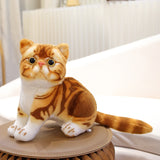 4 Colors 31cm INS Like Real Prone Cat Plush Doll Stuffed Pure Colors Grey White Yellow Kitten Toy Pets Animal Kids Gift Mart Lion 26cm brown  