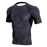 Quick Dry Running Shirt Men's Rashgard Fitness Sport Gym T-shirt Bodybuilding Gym Clothing Workout Short Sleeve Mart Lion TD-143 M 
