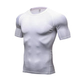 Compression Quick dry T-shirt Men's Running Sport Skinny Short Tee Shirt Male Gym Fitness Bodybuilding Workout Black Tops Clothing Mart Lion picture color 3 XL 