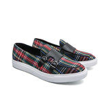Men Shoes Red Plaid Classic Outdoor U Double Buckle Flat Heel Comfortable Casual Shoes Mart Lion Red 38 