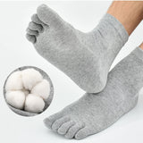  1 Pair Unisex Toe Socks Men and Women Five Fingers Socks Breathable Cotton Socks Sports Running Solid  Black White Grey Mart Lion - Mart Lion