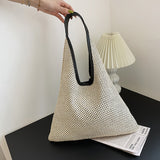 Women Straw Underarm Bag Female Trendy Handbags Simple Casual Large-capacity Shoulder Bags Mart Lion Creamy-white  