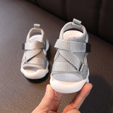 Summer Toddler Sandals Baby Girl Shoes Solid Color Net Cloth Breathable Boys Sneakers Kids Infant Sport Sandals Mart Lion gray 15 