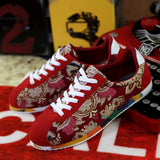 graffiti Printed Men's Suede Sneakers Red Running Shoes Jogging Light Gym Trainers Flat Embroidery Mart Lion 997 red 39 CN
