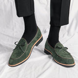 Green Men Loafers Flock Breathable Slip-On Casual Shoes Handmade  Zapatos De Hombre Mart Lion   
