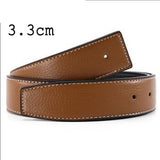 3.3cm 3.7cm Smooth Buckle belt without Buckle Real Genuine Leather Belt Body No Buckle Cowskin Belts Black Brown Blue White Red Mart Lion 3.3cm Brown China 105cm