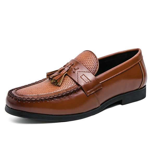 Slip on dress shoes men's Formal shoes Loafers Elegant Social Flat Spring Footwear Mart Lion Brown 38 