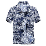 Men's Short Sleeve Hawaiian Shirt Colorful Print Casual Beach Hawaiian Shirt Mart Lion 09 blue Asian size 2XL 
