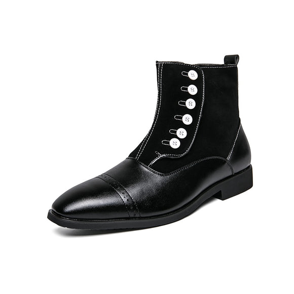 Oxford Shoes for Men's Luxury England Dress Boots Men's Formal Shoes Pointed Toe Male Dress Mart Lion Black 5.5 