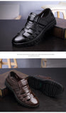Men's Sandals Genuine Leather Summer Shoes Ventilation Casual Sandals Non-slip Mart Lion   