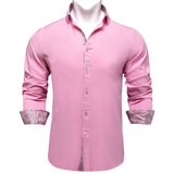 Men's Long Sleeve Cotton Paisley Color Contrast Shirt Regular-fit Button-down Collar Casual Black Shirt Mart Lion CY-2222 S 