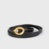 Literary Ladies Belt Trend Design Irregular Twist Shape Thin Belt Decorative Accessories Leather Belt Wear Resistant Mart Lion Black S151 China 100CM