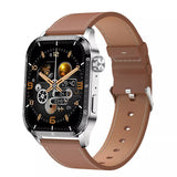 GT4 Smart Watch Men's Always-On Display NFC Bluetooth Call Heart Rate Blood Pressure Wireless Charging Smartwatch Mart Lion Brown Leather  
