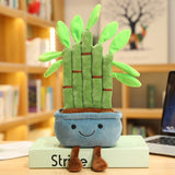 Lifelike Plush Fortune Tree Toy Stuffed Pine Bearded Trees Bamboo Potted Plant Decor Desk Window Decoration Gift for Home Kids Mart Lion blue bamboo see description 
