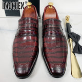 Handmade Genuine Patent Leather And Nubuck Leather Patchwork With Bow Tie Men's Wedding Black Dress Shoes Banquet Loafers Mart Lion   