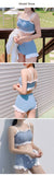  High Waist Bikini For Young Girl Two Pieces Swimwear Set Lady Swimsuit Female Solid Soft Beachwear Suit Mart Lion - Mart Lion