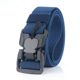 Men's Military Tactical Belt Quick Release Magnetic Buckle Army Outdoor Hunting Multi Function Canvas Nylon Waist Belts Strap Mart Lion Blue China 45to47inch