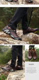 Brown Outdoor Men's Hiking Shoes Genuine Leather Trail Climbing Sports Sneakers Waterproof Trekking Mart Lion   