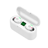 Wireless Bluetooth Earphones Handfree 8D Stereo Wireless Earbuds Headset With Mic Mart Lion f9 white PVC bag  