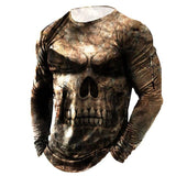Winter Men's Skull Shirt Super Vintage Long Sleeve T-shirt 3d Printed Knight T-shirt Shirt Mart Lion   