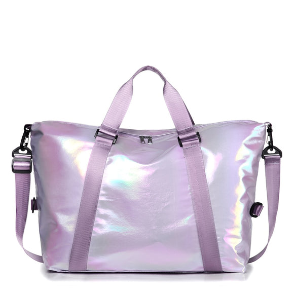 Travel Bag Large Women Handbags Pure Color Shoulder Crossbody Duffle Bag Casual Mart Lion Purple  