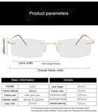 Men's Rimless Reading Glasses Women Presbyopic Lens Eyewear Anti Blue Light Blocking Glasses TR90 Metal Titanium Eyeglasses Frame Mart Lion   