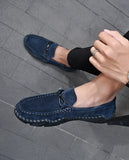Pigskin Leather Classic Mens Casual Lazy Peas Shoes Flat Loafers Walk Drive Footwear Outdoor Sneakers Office Dress Mart Lion   