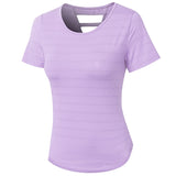 Gym Top Women Quick Dry Shirts Short sleeve Outdoor Running Sport Shirt Fitness Clothing Women Top Mart Lion Lavender S 