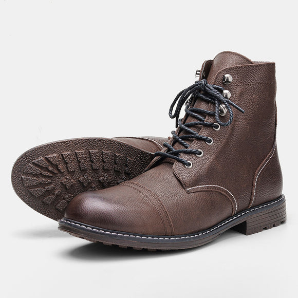 Genuine leather Men's Boots Brand Warm Winter Mart Lion   