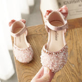  Kids Leather Shoes Girls Wedding Children Princess Sandals Sequins Bow Girls Casual Dance Flat Mart Lion - Mart Lion