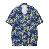 Men's Hawaiian Shirt Casual Colorful Printed Beach Aloha Short Sleeve Camisa Hawaiana Hombre Mart Lion   