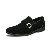 Monk Shoes Classic Versatile Casual Daily Round Toe Single Buckle Faux Suede Solid Color Dress Mart Lion Black 38 