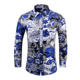 Chemise Slim Homme Men's Outfits Floral Shirt Streetwear Vintage Chinese Style Long Sleeve Dress Shirts Blouses Tops