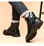 Men Boots Retro Middle Leather Mart Lion   