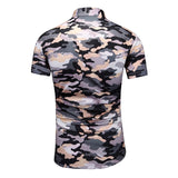 Camouflage Print Shirts Men's Clothing Short Sleeve Cotton Military Cargo Shirt Breathable Tactical Blouses Mart Lion   