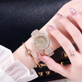 Luxury Women Quartz Watches Ladies Stainless Steel Rhinestone Bracelet Gifts Dress Wristwatches Mart Lion   