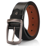 Belts for Men's Vintage Cowskin Genuine Leather Pin Buckle Waist Belt for Jeans Mart Lion Black China 105cm