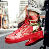  Superstar High top Men's Shoes Couple Red Sneakers Mirror Luxury Designer Skateboard Vulcanized Sneakers Mart Lion - Mart Lion