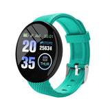 D18/D18S smart bracelet color round screen heart rate blood pressure sleep monitor meter step exercise smartwatch phone watch Mart Lion D18 Green  