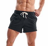 Summer Men's Gym Sweatshorts 100% Cotton 3quot Shorts Casual Jogging Yoga Sports Shorts men's Solid Color Breathable Home Sleepwear Mart Lion   