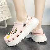 Summer Pink Cute Women's Garden Shoes Lightweight Platform Sandals Women Outdoor Non-slip Beach Slippers Women