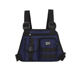 Functional Tactical Chest Bag Men's Bullet Hip Hop Vest Streetwear Bag Waist Pack Male Black Chest Rig Bag Mart Lion Navy chest bag (30cm<Max Length<50cm) 